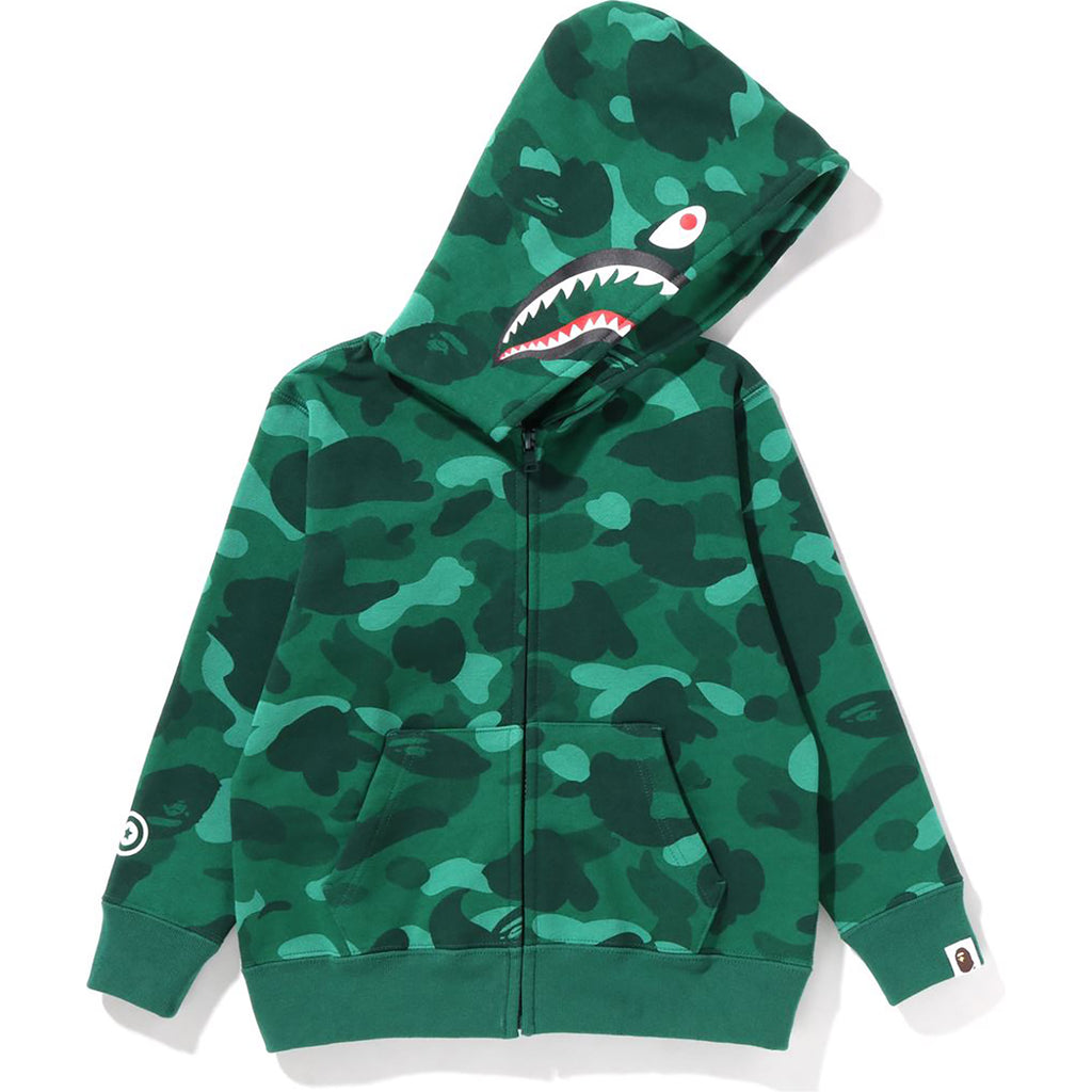 BAPE 1st camo green patched shark full zip hoodie A Bathing Ape Size M
