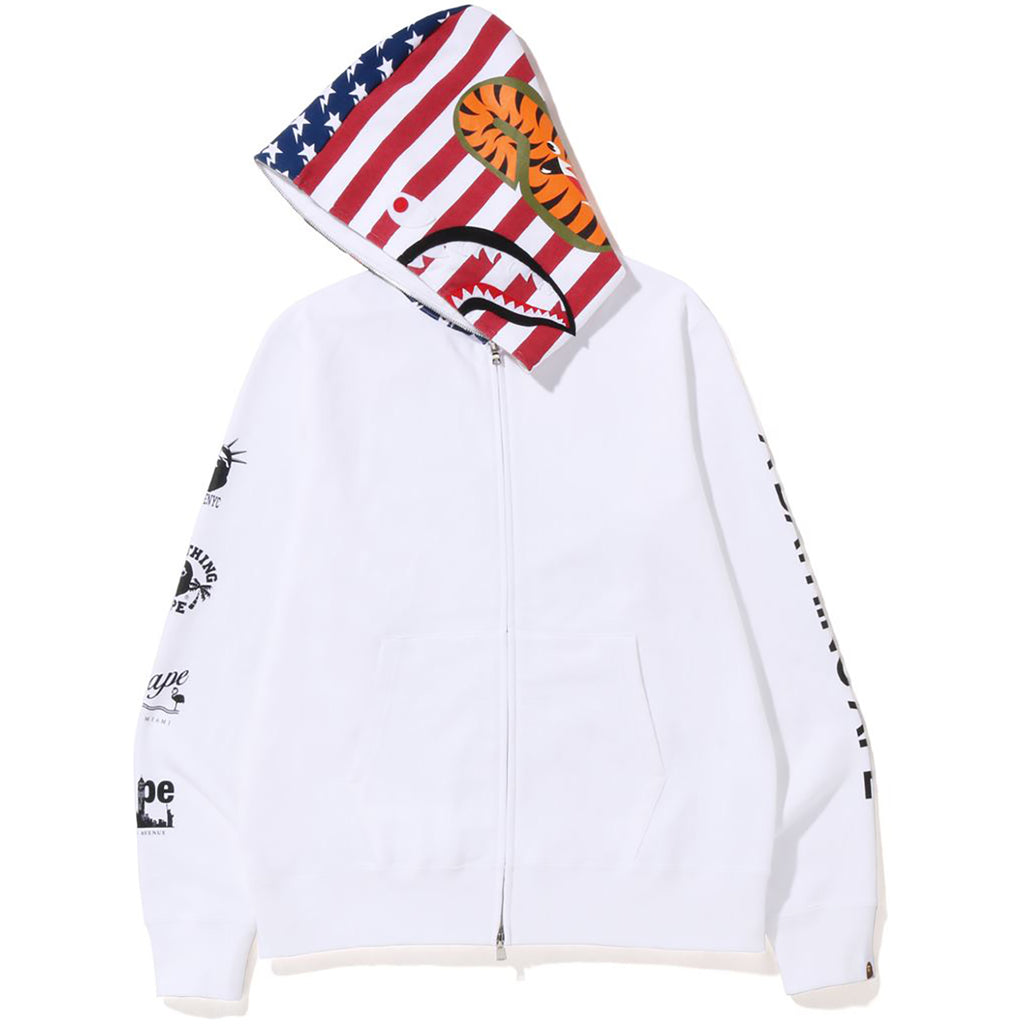 White and outlet grey bape hoodie