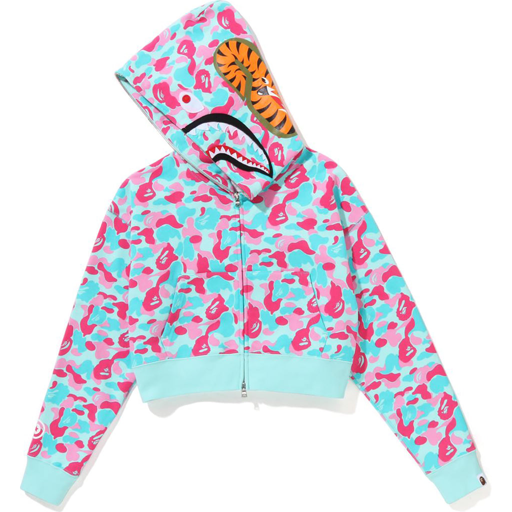 BAPE STORE® MIAMI 3RD ANNIV. CROPPED SHARK FULL ZIP HOODIE LADIES