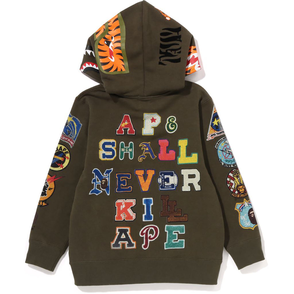 APE READYMADE/tiger shark full zip hoodi