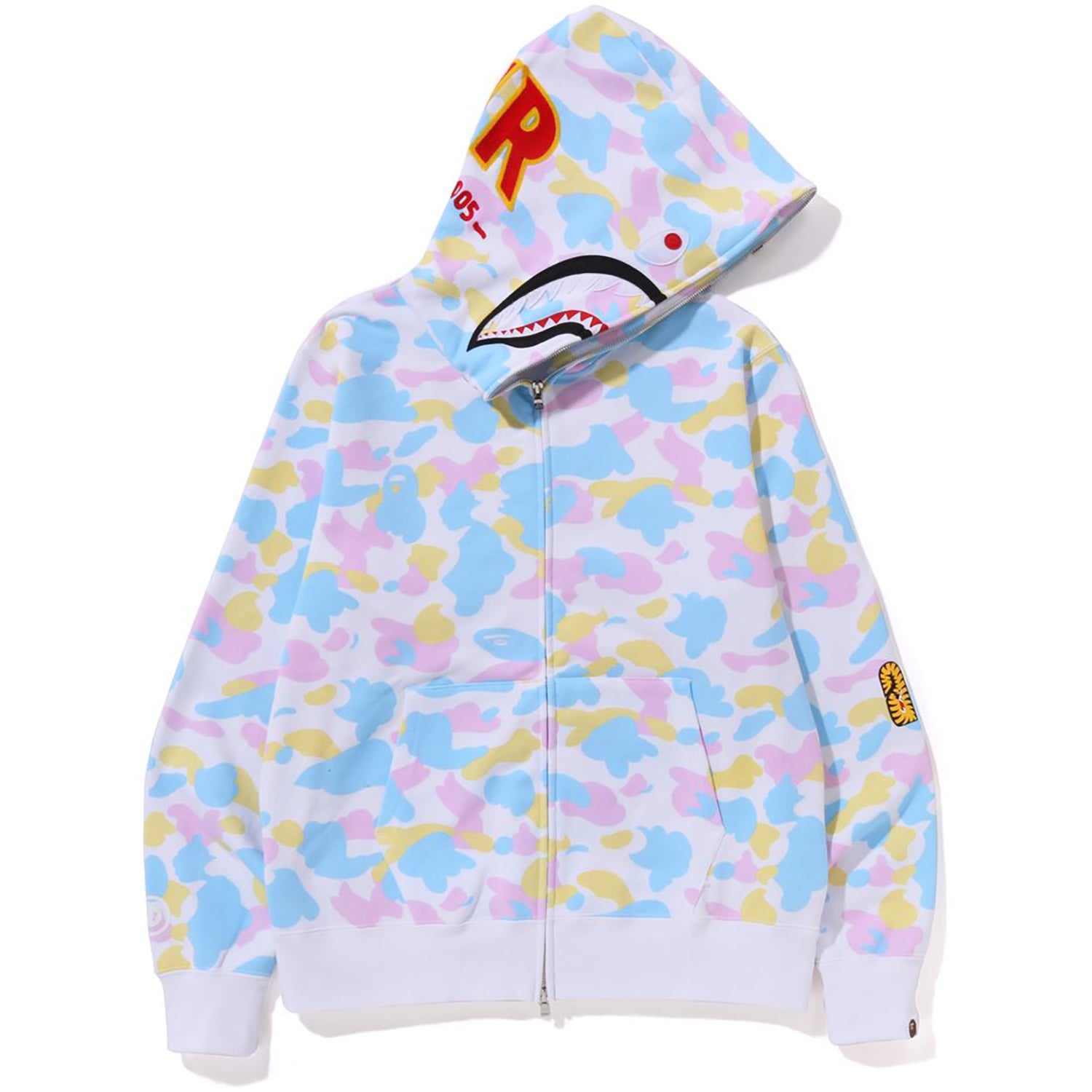 BAPE New Multi Camo Shark Relaxed Full Zip Hoodie Black