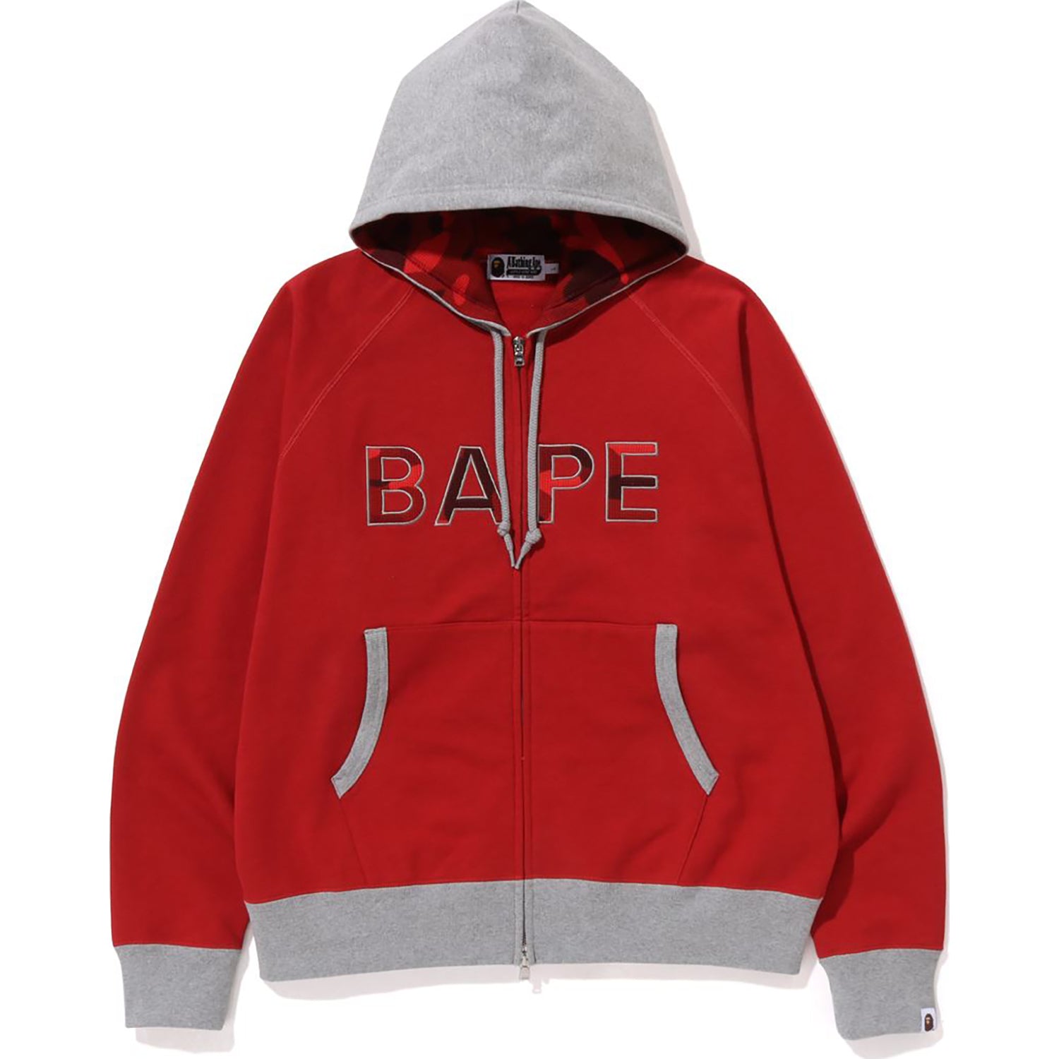 Red camo bape hoodie deals