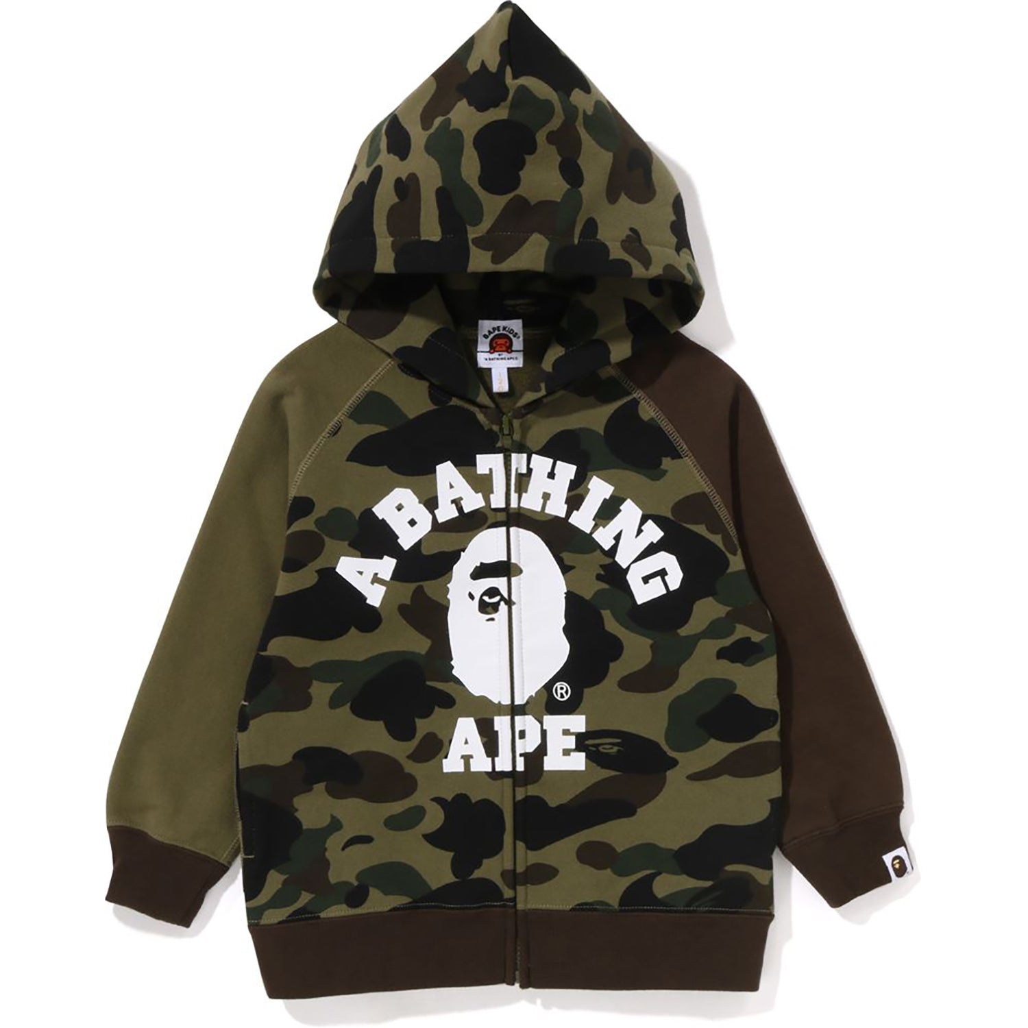 1ST CAMO CRAZY COLLEGE ZIP HOODIE KIDS – us.bape.com