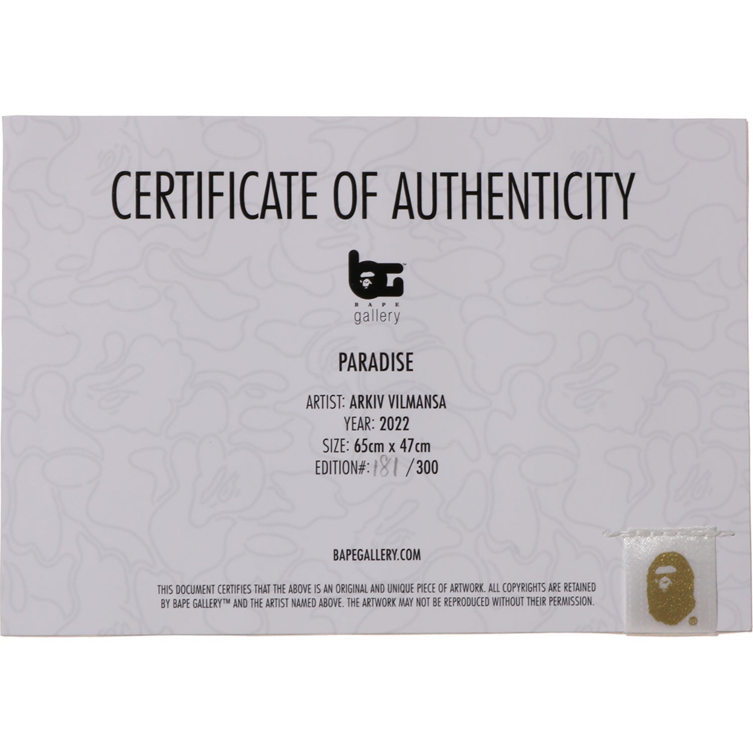 PARADISE by ARKIV VILMANSA – us.bape.com