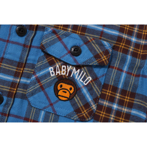 CHECK BABY MILO EMBROIDERY SHIRT KIDS us.bape