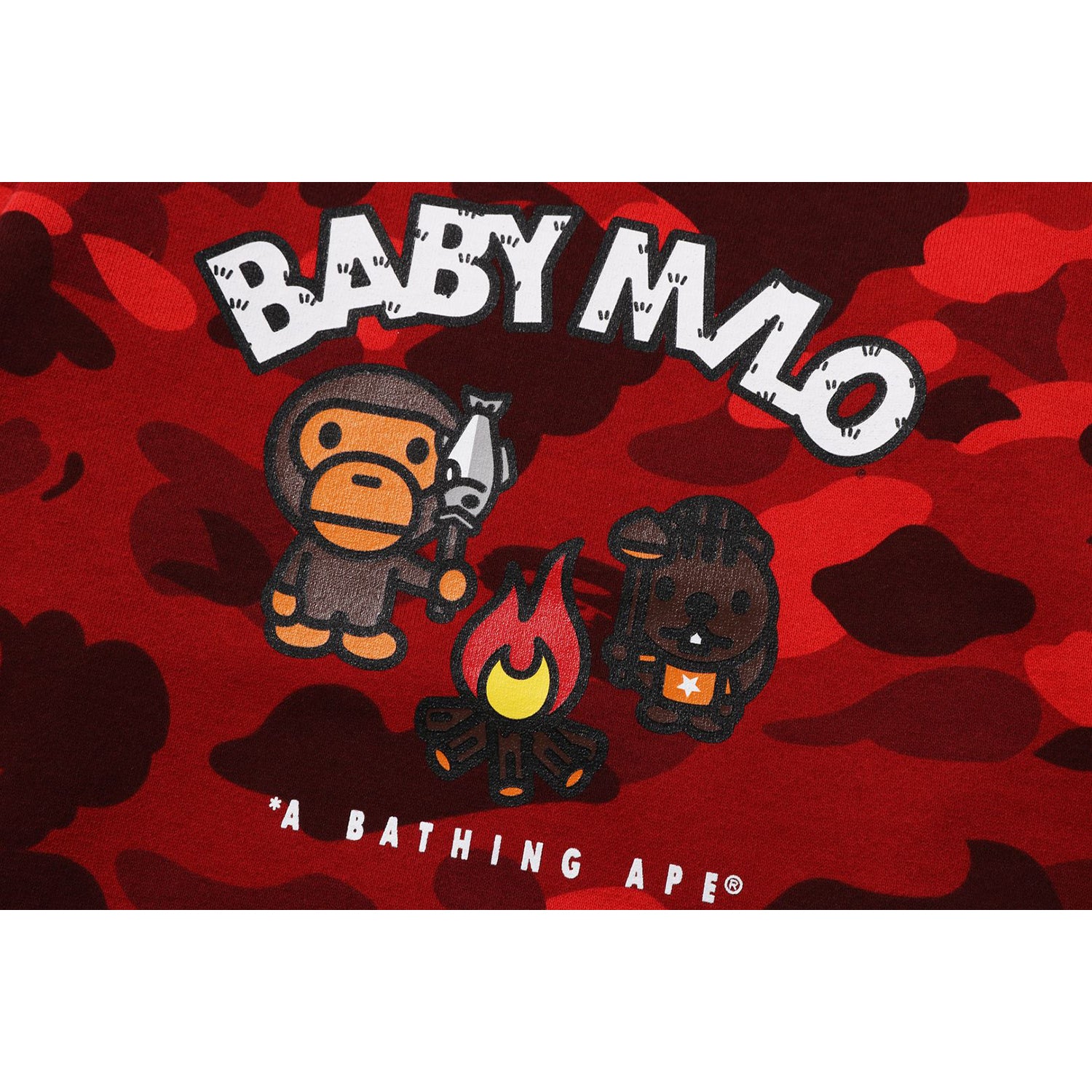 Bathing Ape Bape Baby Milo Sleeping Spellout Red Camo shops Tee Size Large