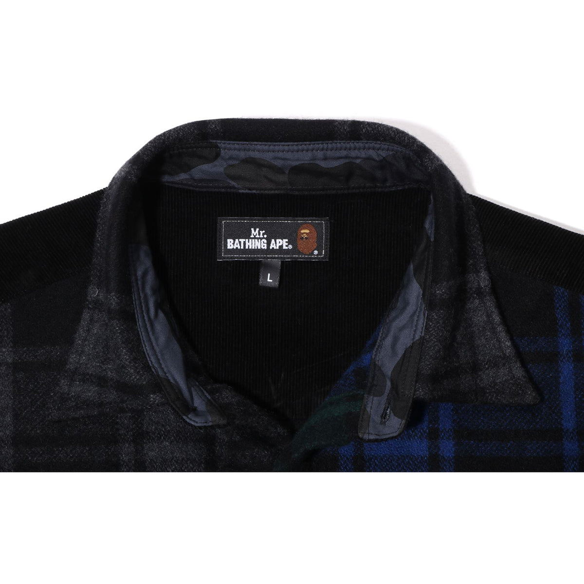 MR. BATHING APE FLANNEL CHECK WIDE FIT SHIRT MENS