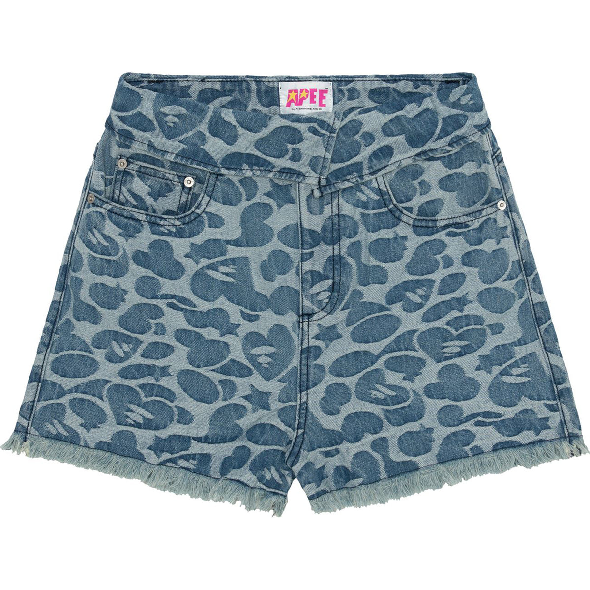 APEE BITE FLIP PATTERN DENIM SHORTS #1 LADIES