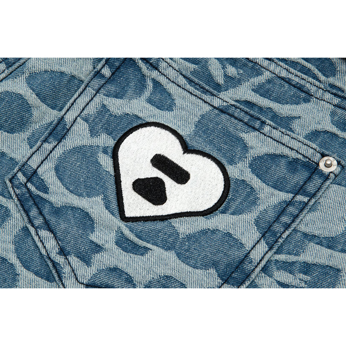 APEE BITE FLIP PATTERN DENIM SHORTS #1 LADIES