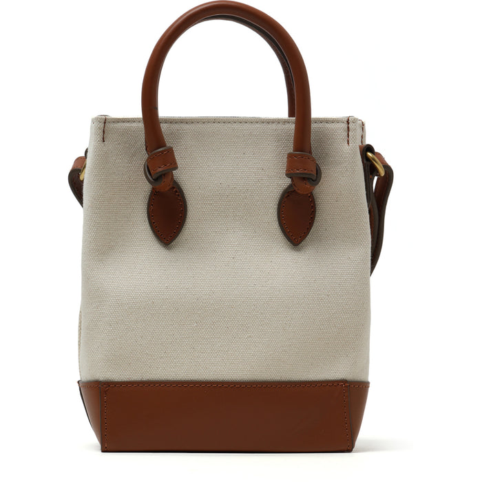 BAPY LEATHER TRIMMED CANVAS TOTE BAG LADIES