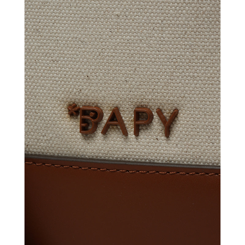 BAPY LEATHER TRIMMED CANVAS TOTE BAG LADIES