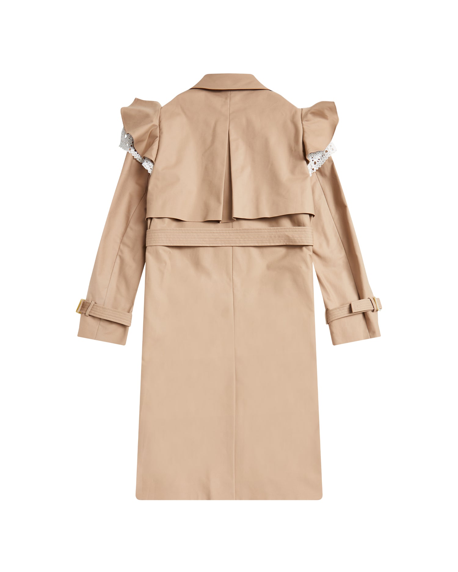 BAPY RUFFLE LACE TRIMMED TRENCH COAT LADIES us.bape