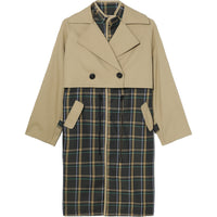 BAPY LAYERED CHECK TRENCH LADIES