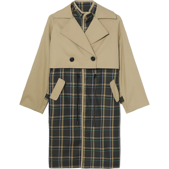 BAPY LAYERED CHECK TRENCH LADIES